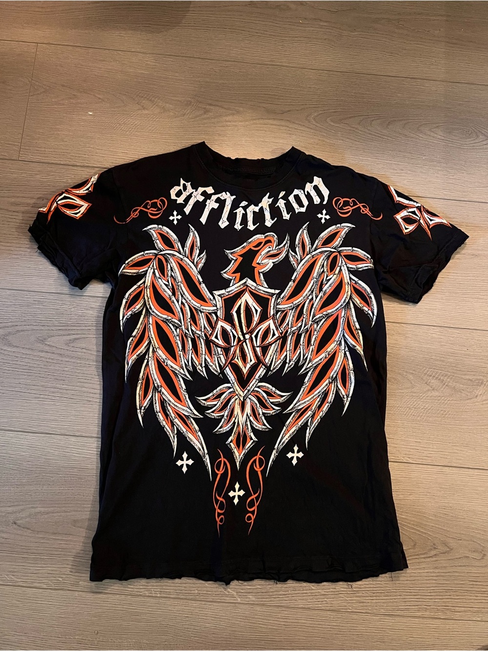 Vtg Y2k Mens Affliction Georges St-pierre Mma Ufc - Large